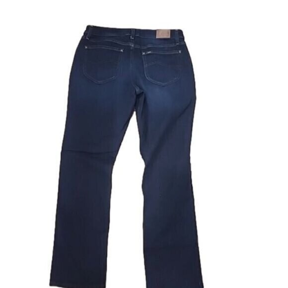 Lee Jeans Mid-rise Dark Wash Straight Leg Stretch Women's 14L - Picture 5 of 6
